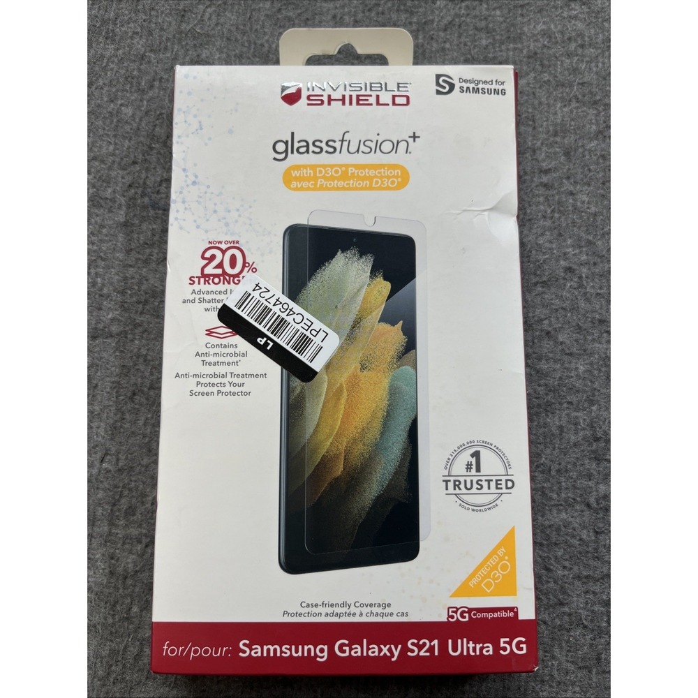 InvisibleShield GlassFusion+ Screen Protector with D3O Coating for Samsung...‎